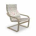 thumbnail image 1 of Paris Armchair Pad and Slipcover, French Pop Culture Lovers in Streets Bonjour Je T'aime Flower Pastel Life Image, 1 Piece Soft Cushion Replacement with Removable Cover, Dried Rose Cream, by Ambesonne, 1 of 1