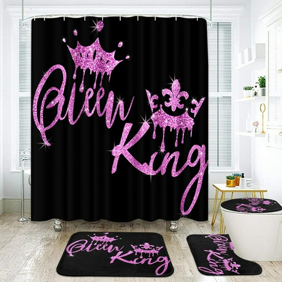 Paris Bathroom Sets with Shower Curtain and Rugs and Accessories, Eiffel Tower Black Yellow Diamond Shower Curtain Sets, Glitter Luxurious Modern Shower Curtains for Bathroom Decor 4 Pcs