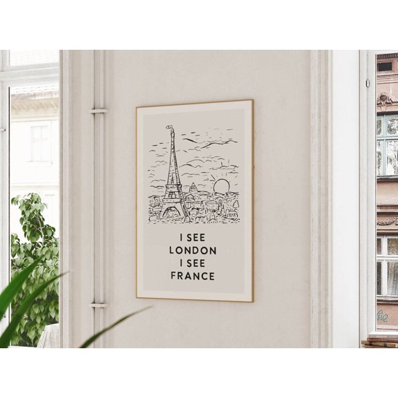 Paris Bathroom Wall Art, Unframed Paper Print Size 16x24