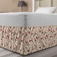 thumbnail image 1 of Paris Bed Skirt, Composition of Eiffel Towers Roses and Leaves, Elastic Bedskirt Dust Ruffle Wrap Around for Bedding Decor, 4 Sizes, Blush Dark Rosewood, by Ambesonne, 1 of 2