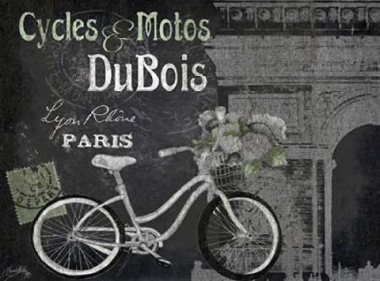 Paris Bike on Chalk Border II Canvas Art - Elizabeth Medley (18 x 24)