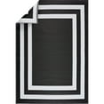 Paris Black White 5 ft. x 7 ft. Reversible Recycled Plastic Indoor