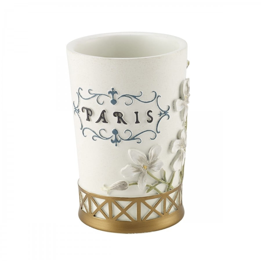 Paris Botanique Off-White and Gold Resin Tumbler