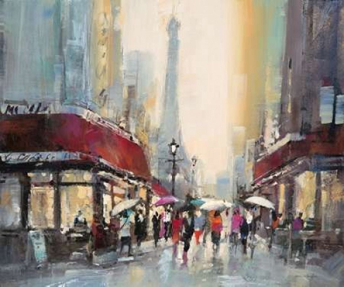 Paris Boulevard Canvas Art - Brent Heighton (20 x 24)