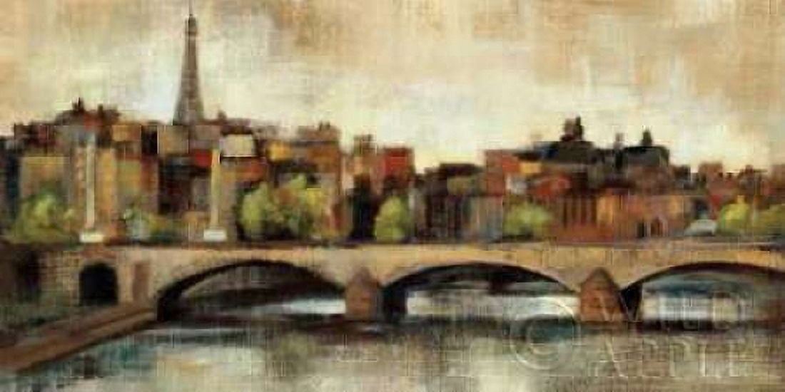 Paris Bridge I Spice Canvas Art - Silvia Vassileva (10 x 20)