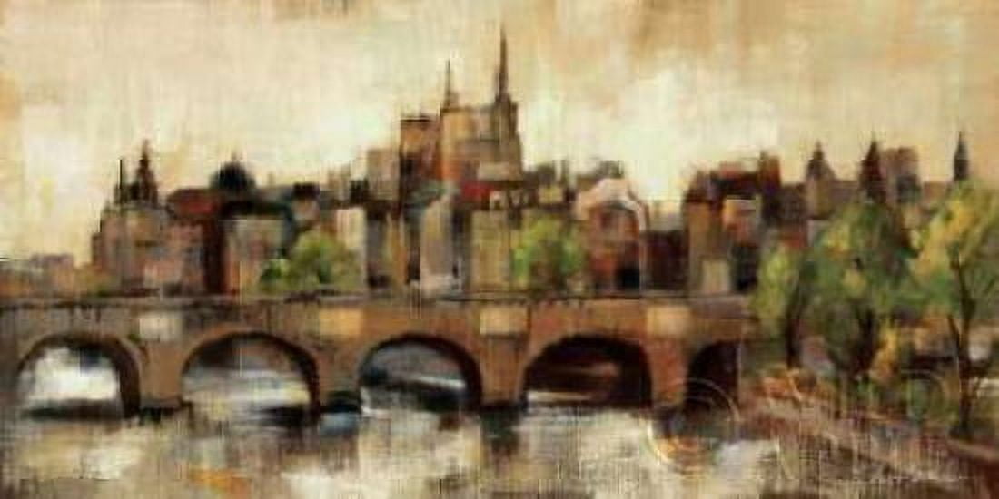 Paris Bridge II Spice Canvas Art - Silvia Vassileva (24 x 48)