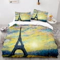 thumbnail image 1 of Paris Building King Duvet Cover Microfiber Eiffel Tower Bedding Set France Cityscape Quilt Cover For Child Teen Boys Room r, 1 of 5