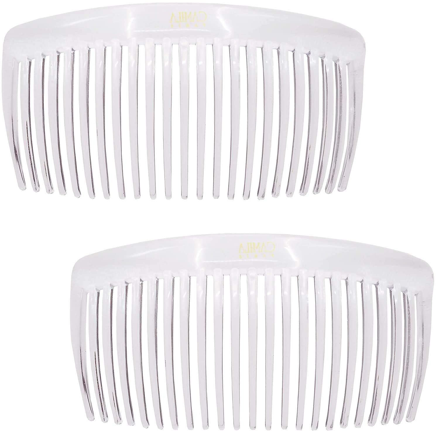 Paris CP2911 French Side Combs Large 2 Pack Curved, Clear Flexible