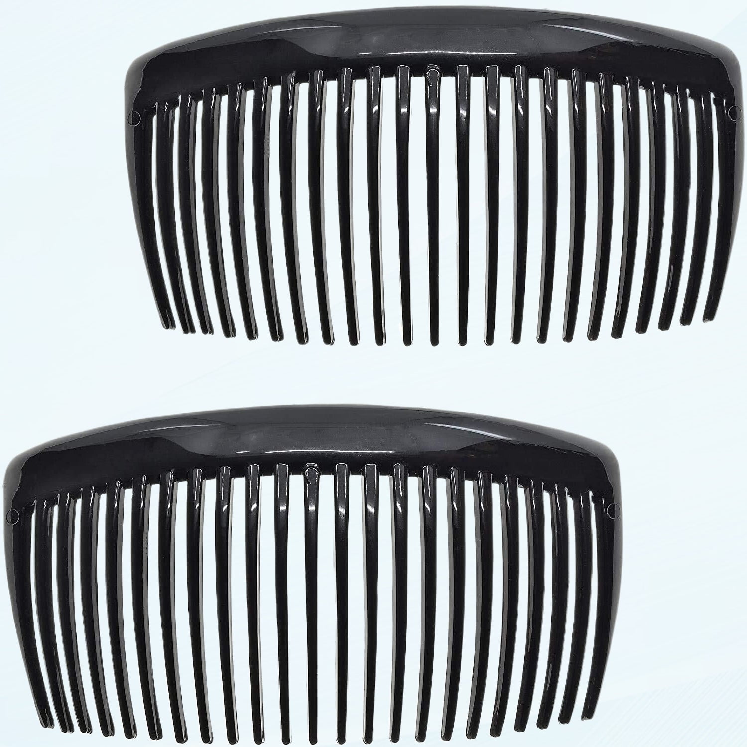 Paris CP3023 Large French Side Combs 2 Curved Pack, Gray Flexible HARD HARD CRYSTAL CABINETS, Strong Hold Hair Clippers for Women, No Slip Styling Girls Hair Accessories