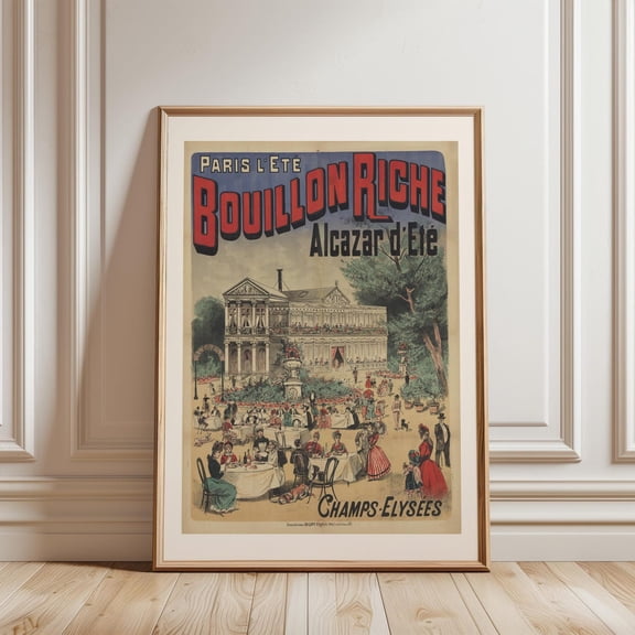 Paris Cafe Champs Élysées Terrace Wall Decor Unframed Paper Print