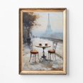 Paris Cafe Eiffel Tower Autumn Fog Wall Decor Poster Art Print ...