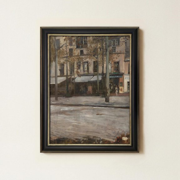 Paris Cafe Street Wall Art Print For Moody City Decor