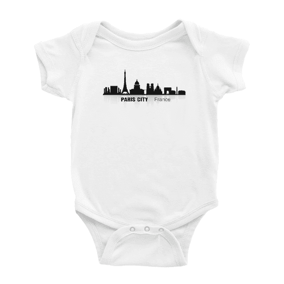 Paris City France Silhouette Funny Baby Bodysuit Boy Girl Unisex