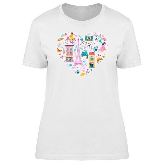 Paris City In Heart Colorful Tee Women's -Image by Shutterstock