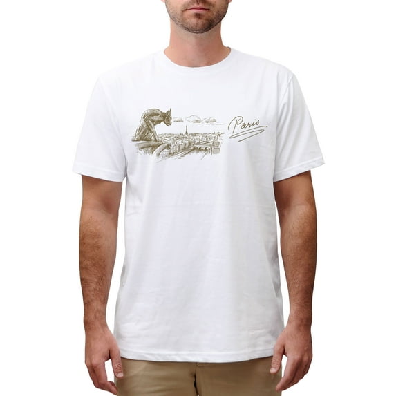 Paris City Printed Cotton Short Sleeves Round neck Men T-shirt MTS_00 S