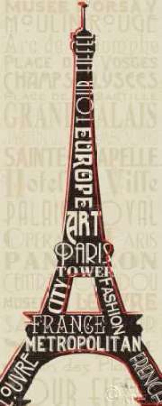 Paris City Words I Canvas Art - Pela Studio (10 x 20)