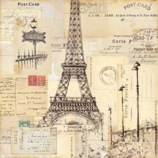 Paris Collage II Canvas Art - Pela Studio (24 x 24)