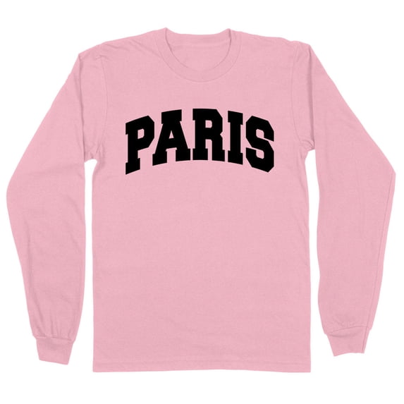 Paris College Style Long Sleeve Shirt Unisex 2X-Large Pink