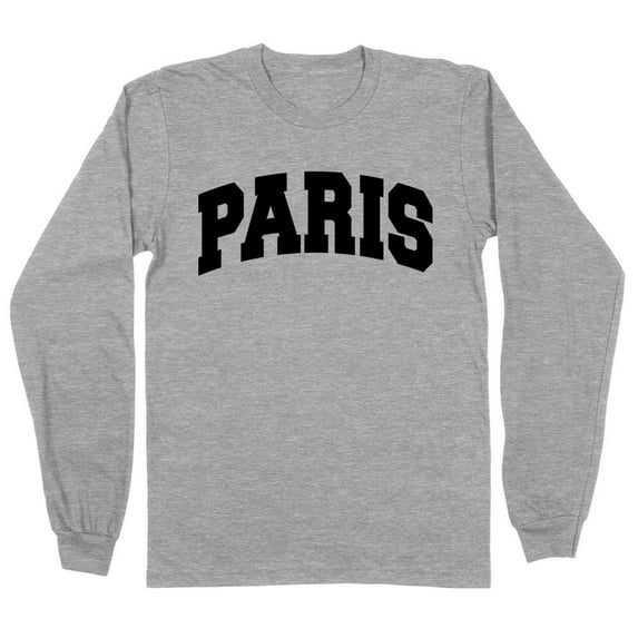 Paris College Style Long Sleeve Shirt Unisex 3X-Large Grey
