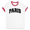 thumbnail image 1 of Paris College Style Ringer Tee Shirt Unisex X-Large White/Red, 1 of 5