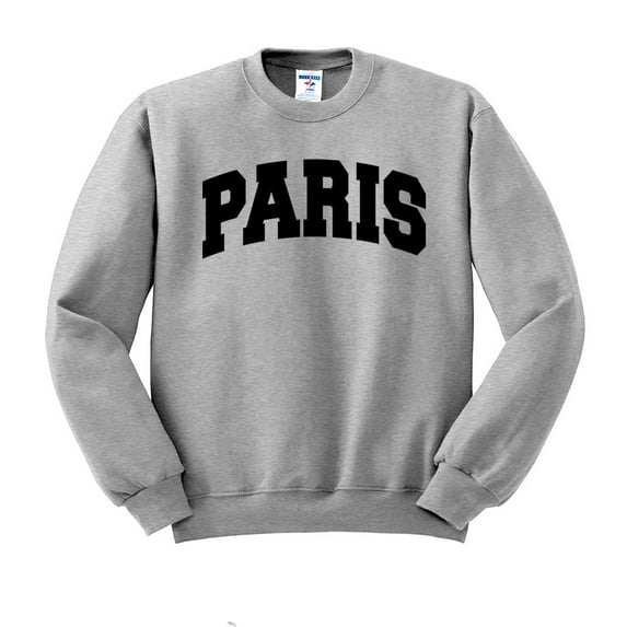 Paris College Style Sweatshirt Unisex 5X-Large Grey