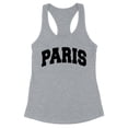thumbnail image 1 of Paris College Style Tank Top Fitted Racerback Women's Large Heather Grey, 1 of 5