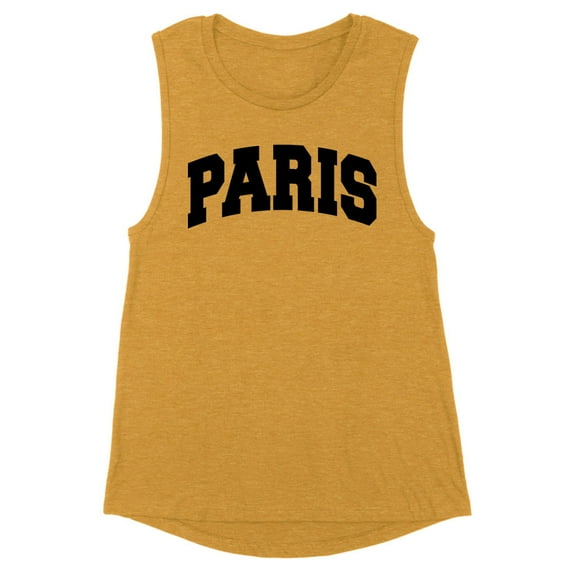 Paris College Style Women's Muscle Tank Medium Antique Gold