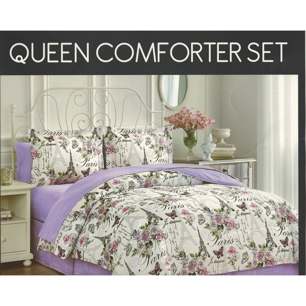 Paris Comforter Set 8 Piece Floral Comforter Set Queen Size Parisian