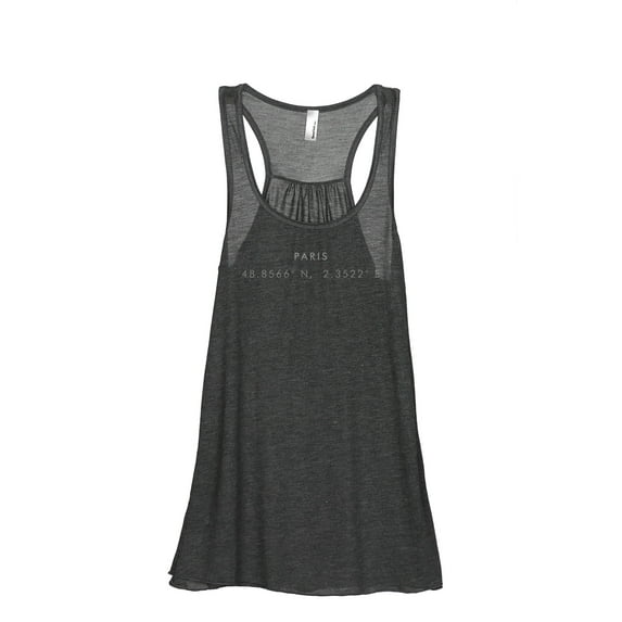 Paris Coordinates Women's Fashion Sleeveless Flowy Racerback Workout Yoga Tank Top Charcoal Grey Small