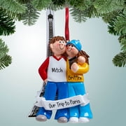 Paris Couple with Eiffel Tower Christmas Ornament - France - French Vacation - Europe