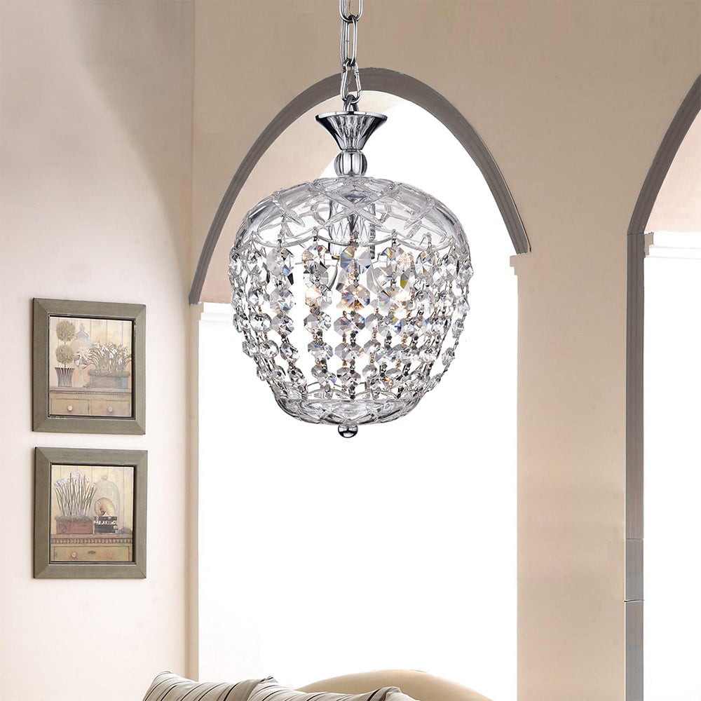 Mini Parisian Chrome Crystal Chandelier Light