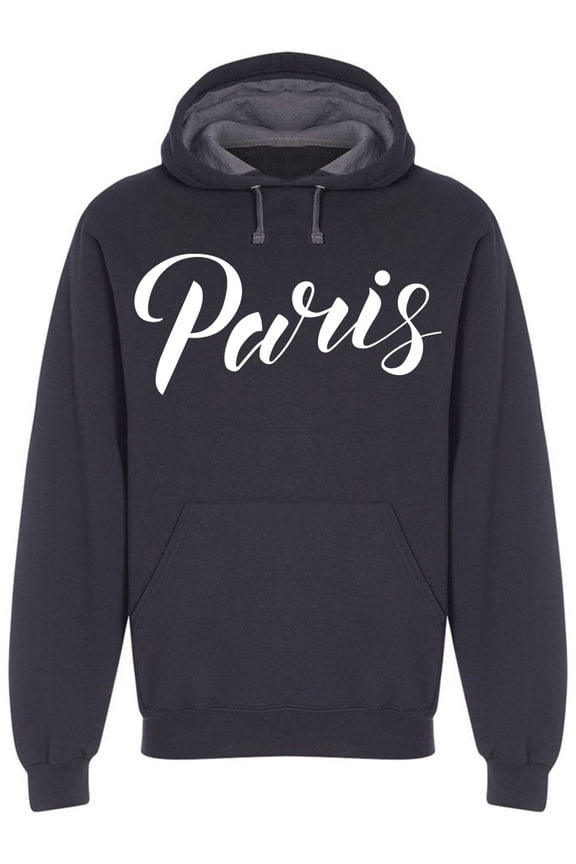 Paris Cursive Font Design Hoodie Men -Image by Shutterstock, Male XX-Large