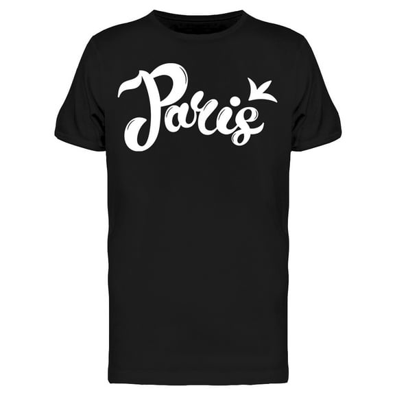 Paris Cursive Font Doodle T-Shirt Men -Image by Shutterstock, Male x-Large