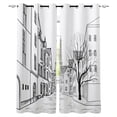 thumbnail image 1 of Paris Curtains Architecture Theme Design Illustration of Roofs in Paris and Eiffel Tower Print Living Room Bed, 1 of 4