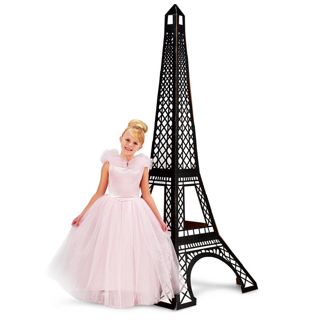 Paris Damask Eiffel Tower Cardboard Cutout Stand Up 7ft Tall
