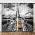 thumbnail image 1 of Paris Decor Curtains for Girls Bedroom Chic Eiffel Tower Curtain Gray Teal French Paris Theme Wall Window Drapes Girl Women, 1 of 6