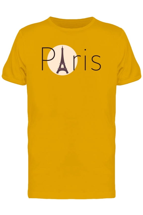 Paris Doodle Quote Eiffel Tower T-Shirt Men -Image by Shutterstock, Male Large