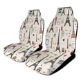 thumbnail image 1 of Paris Eiffel Doodles(2) Car Seat Covers Car Accessories 2PCS Set Soft Front Seat Protector Cover, 1 of 5