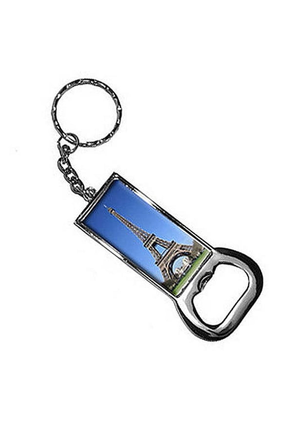 Eiffel Tower At Day Keychain Key Chain Ring Bottle Bottlecap Opener