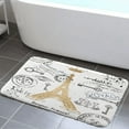 thumbnail image 1 of Paris Eiffel Tower Bath Rugs, Golden Lettering European French Crown Retro Stamp Art Bath Mats, Non Slip Flannel Fast Dry Absorbent Water Bathroom Rug, Bedroom Kitchen Indoor Outdoor 17x29 in, 1 of 4