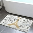 thumbnail image 1 of Paris Eiffel Tower Bath Rugs, Golden Lettering European French Crown Retro Stamp Art Bath Mats, Non Slip Flannel Fast Dry Absorbent Water Bathroom Rug, Bedroom Kitchen Indoor Outdoor 19x31 in, 1 of 4