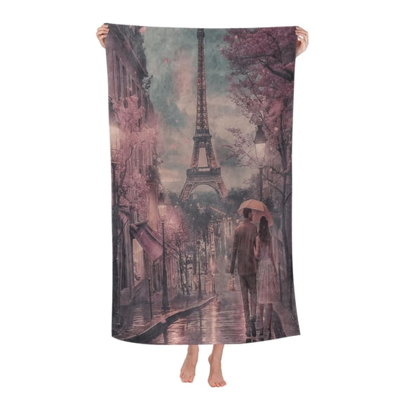 Paris Eiffel Tower Bath Towel Soft and Highly Absorbent for Adults