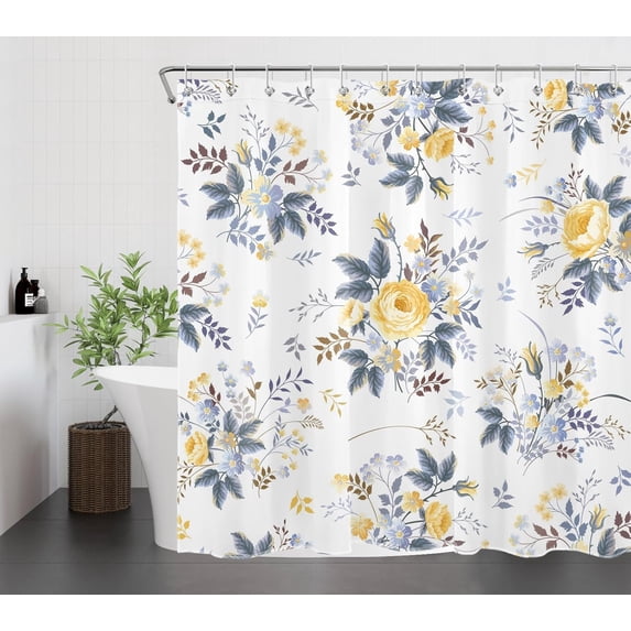 Paris Eiffel Tower Bathroom Curtains Pink Floral Tree Lovers Home Decoration Waterproof Fabric Shower Curtain with Hooks 72x72 Inch