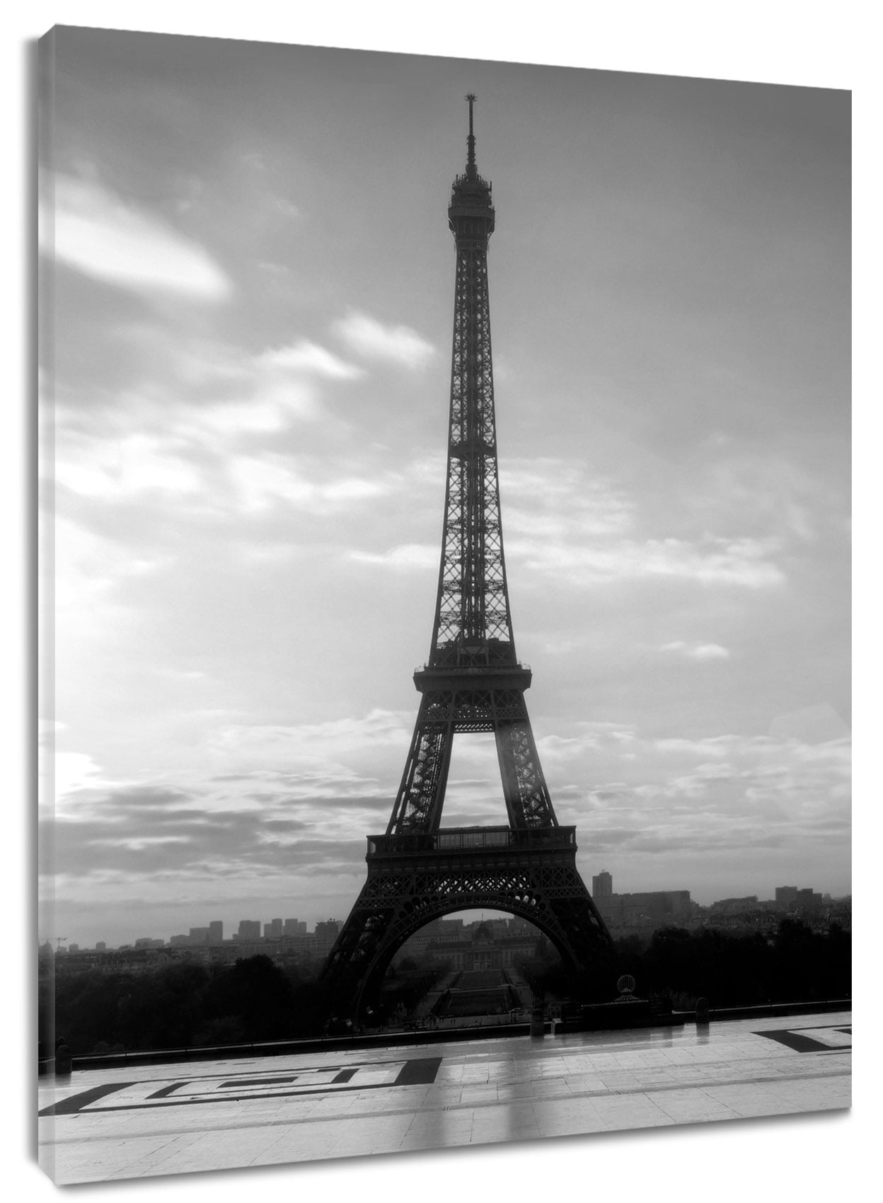 Paris Eiffel Tower Canvas Wall Art Black White Paris Cityscape Pictures