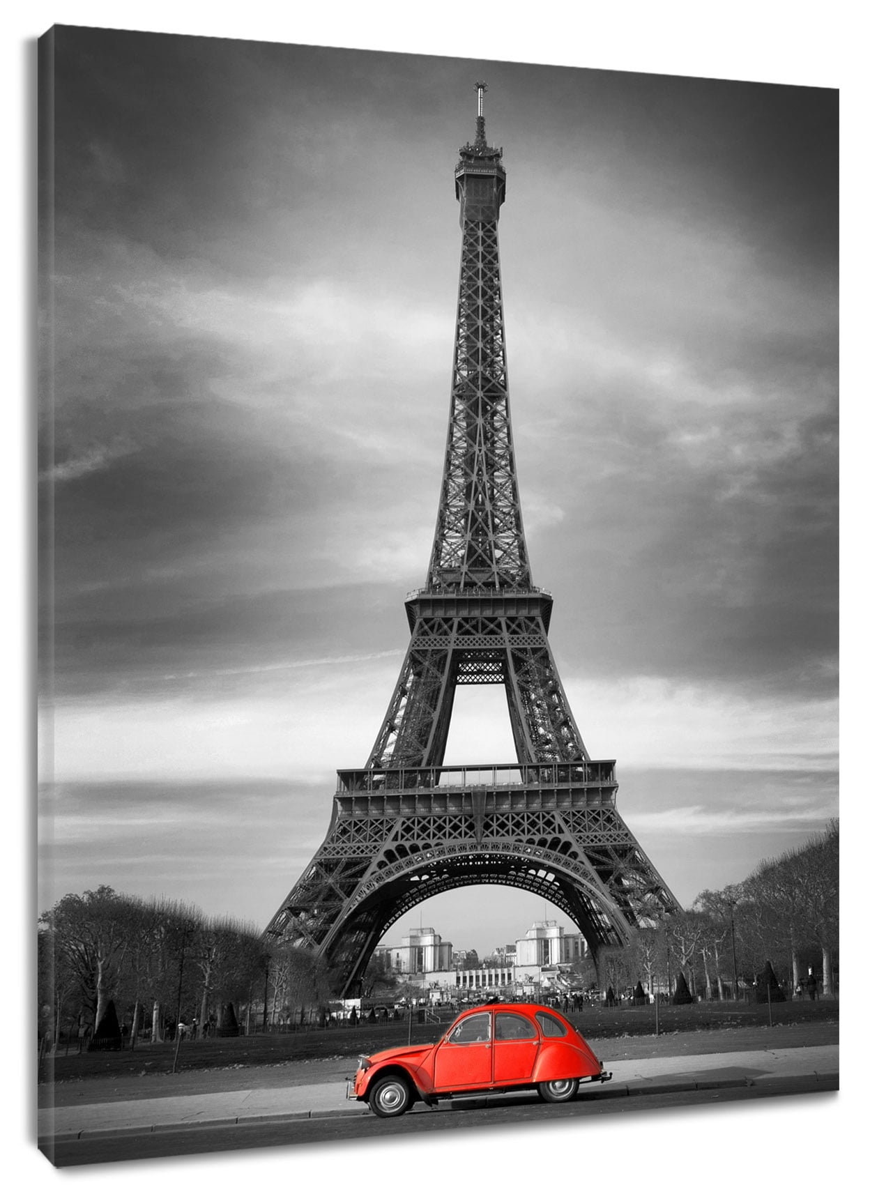 Paris Eiffel Tower Canvas Wall Art Romantic Black White Red Paris