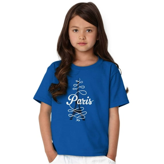 Paris Eiffel Tower French Parisian Girls Kids T Shirt Tees Teen Brisco Brands X