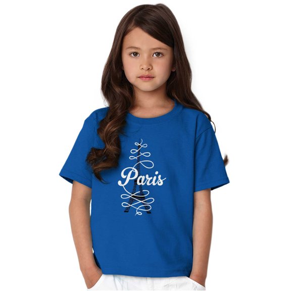Paris Eiffel Tower French Parisian Girls Kids T Shirt Tees Teen Brisco Brands X