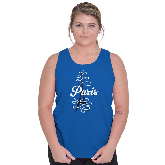 Paris Eiffel Tower French Parisian Tank Top Tee Shirt Women Brisco Brands S