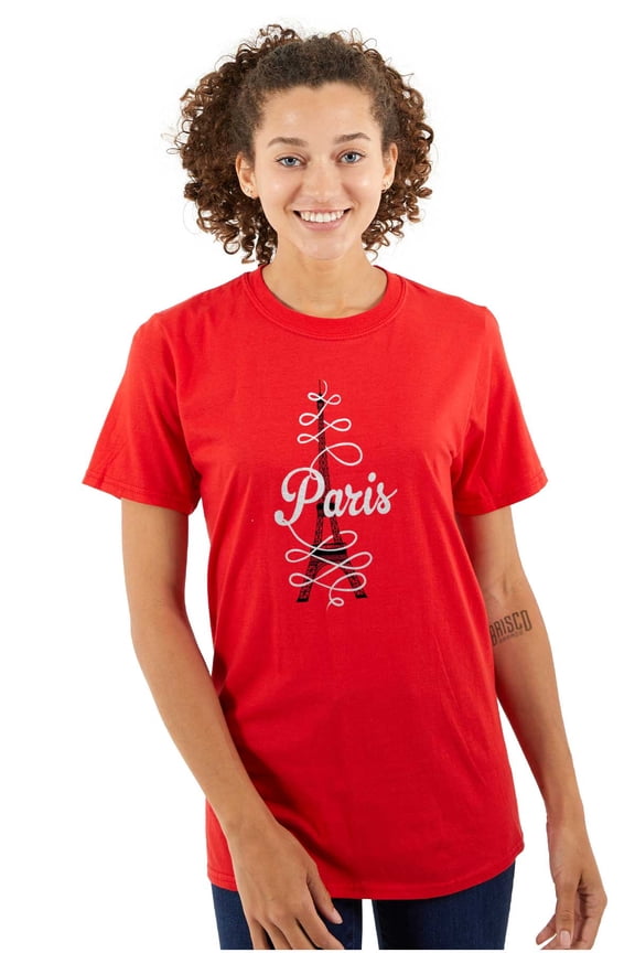 Paris Eiffel Tower French Parisian Women's Graphic T Shirt Tees Brisco Brands X