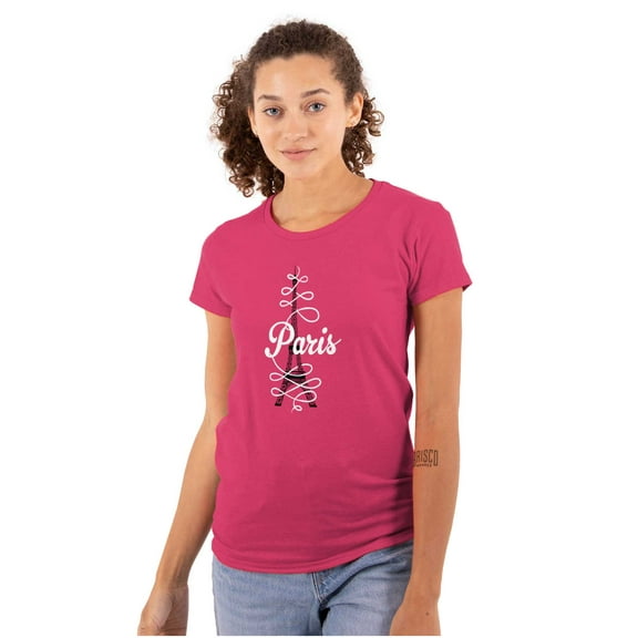 Paris Eiffel Tower French Parisian Womens Slim Fit Graphic Tee Brisco Brands S